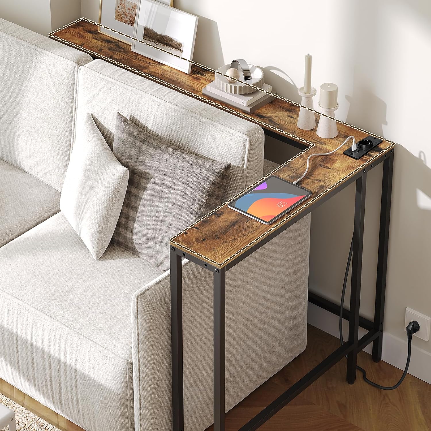 Tavolo Console 15cm con 2 Prese e 2 Porte USB - immagine 8