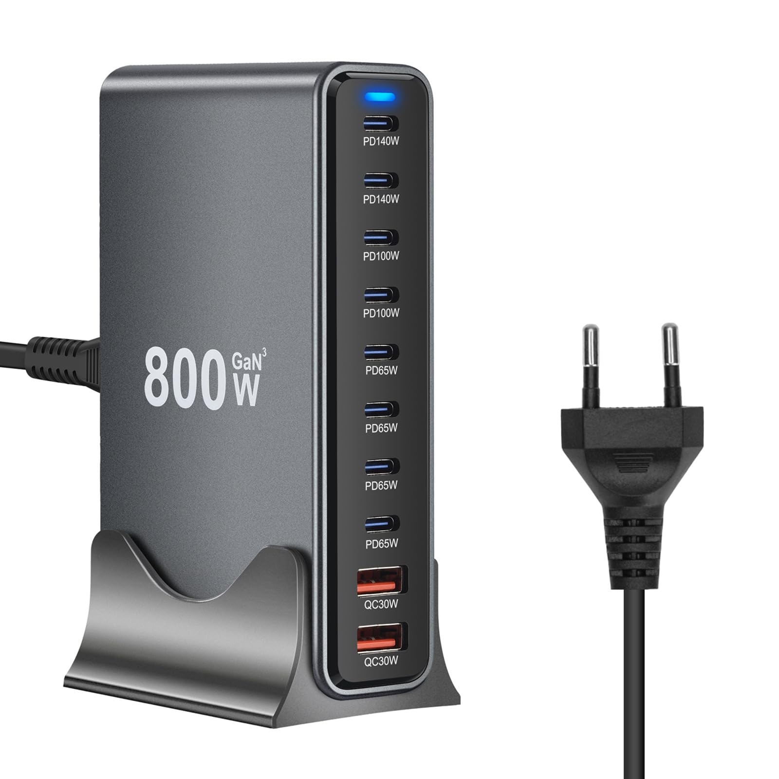 Caricatore USB-C 800W 10 Porte Gan 3