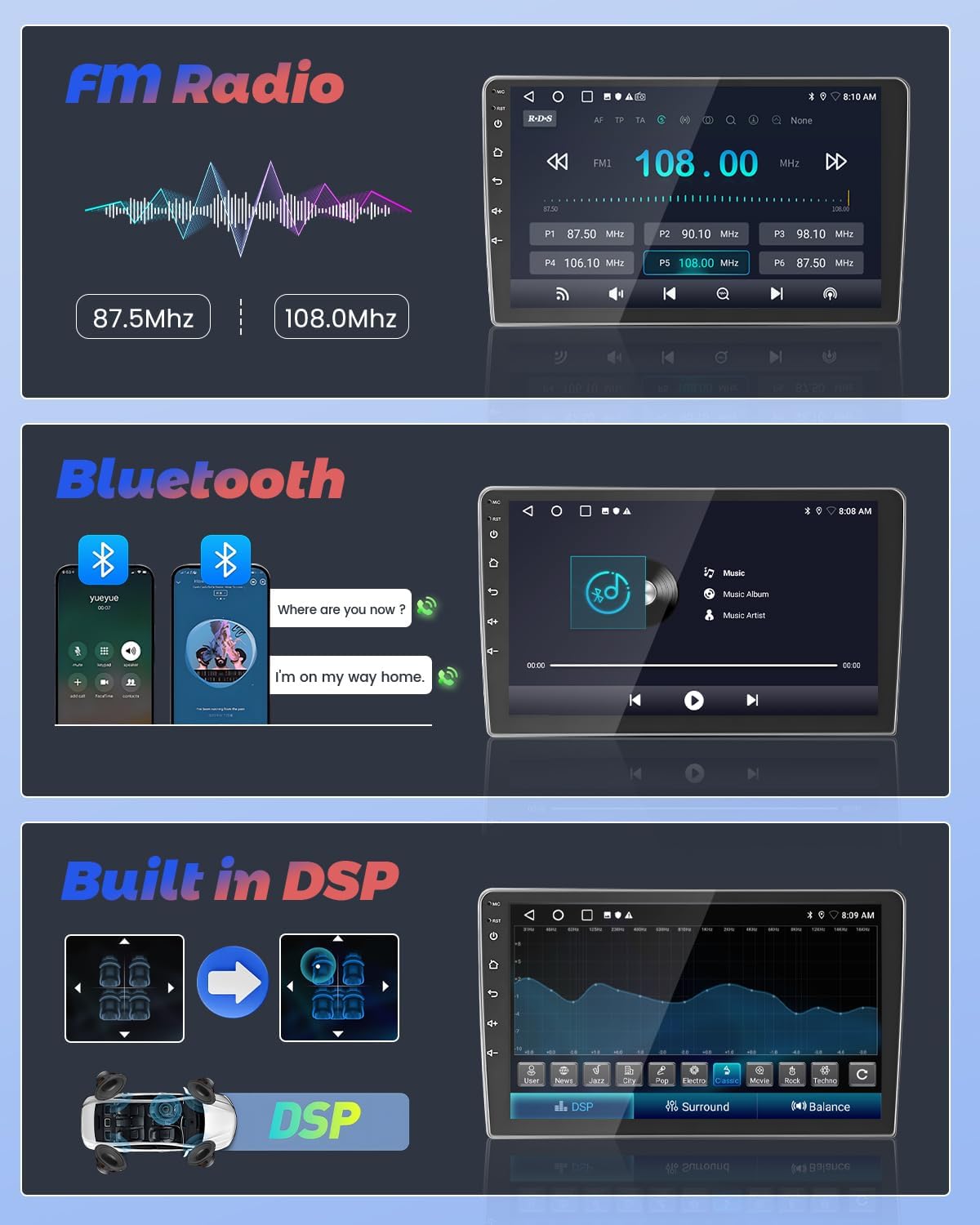 Hikity Android 13 Autoradio 9" per Hyundai I30 - immagine 6