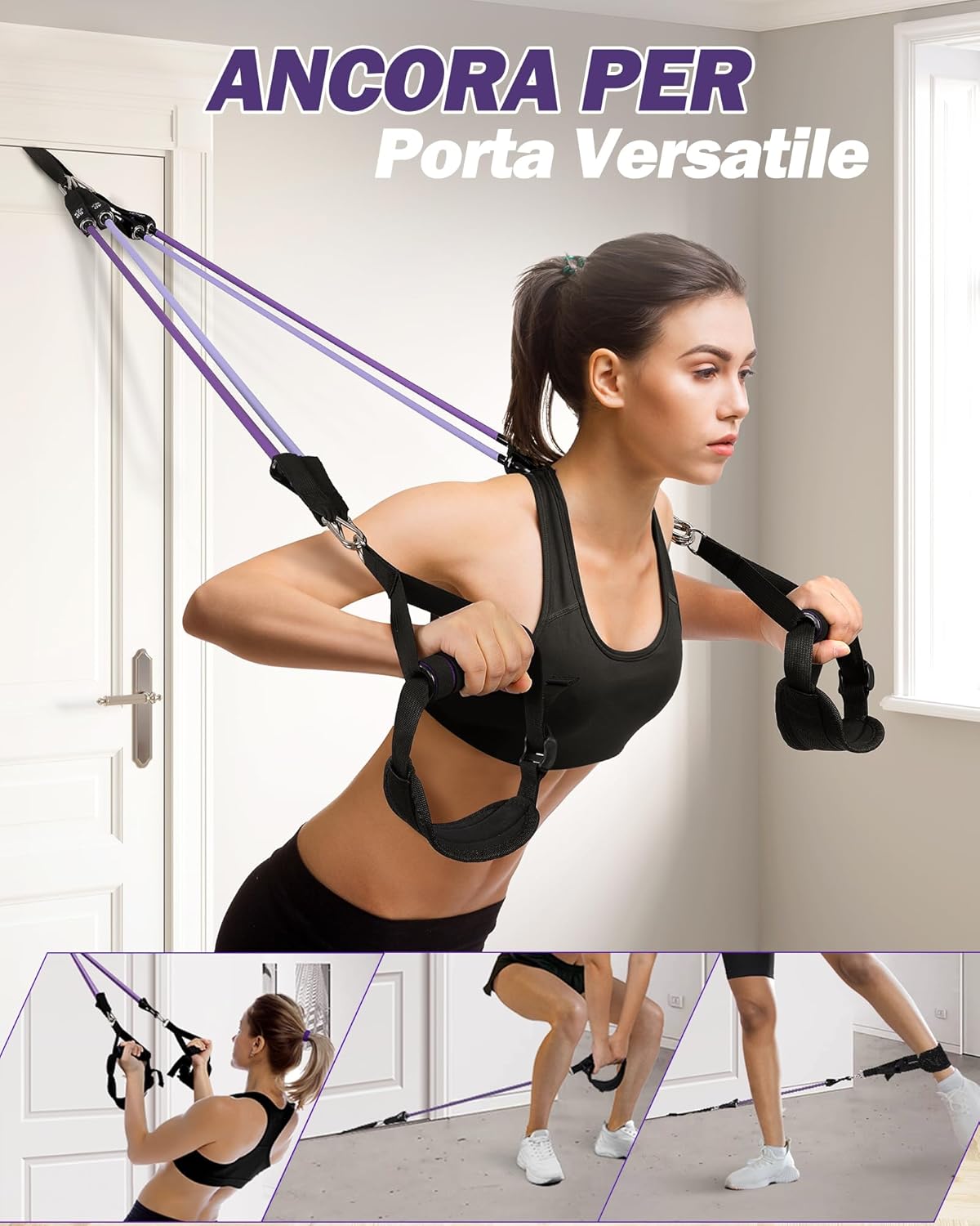 Alongsong Kit Pilates con 6 Elastici e Accessori - immagine 5