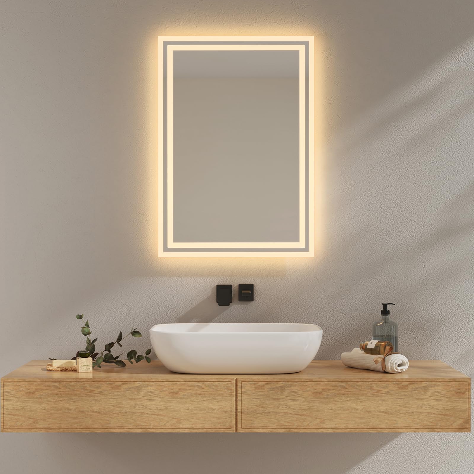 Emke Specchio da Bagno LED 50x70 cm