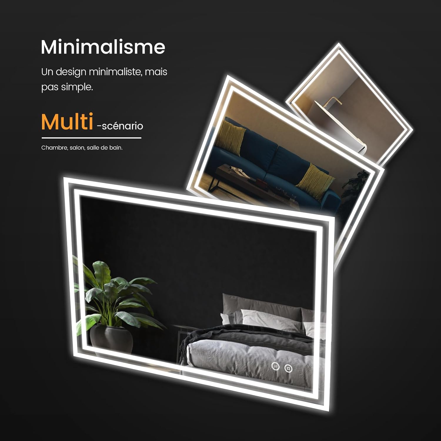 Emke Specchio da Bagno LED 50x70 cm - immagine 5