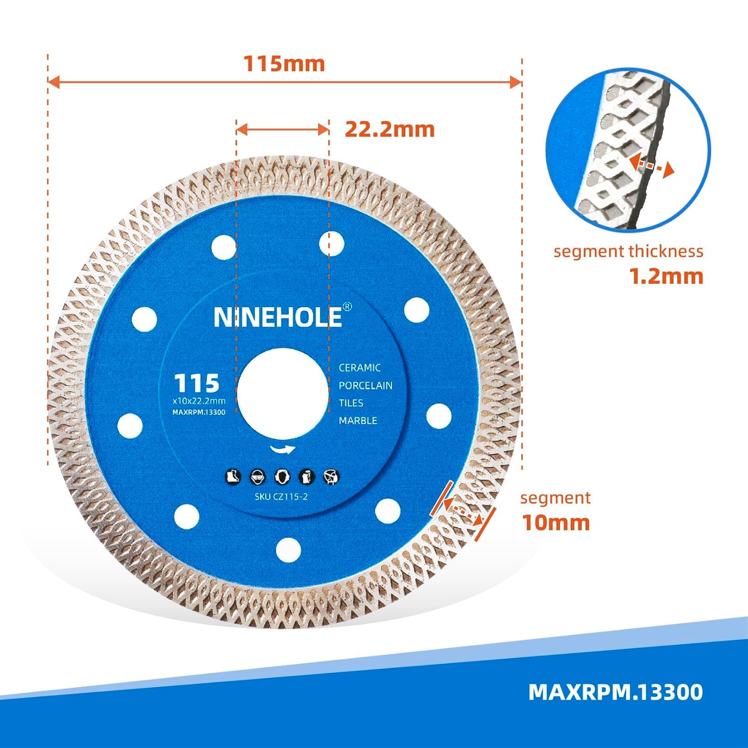 Set 2 Dischi da Taglio Diamantati 115 mm Extra Sottili - immagine 2