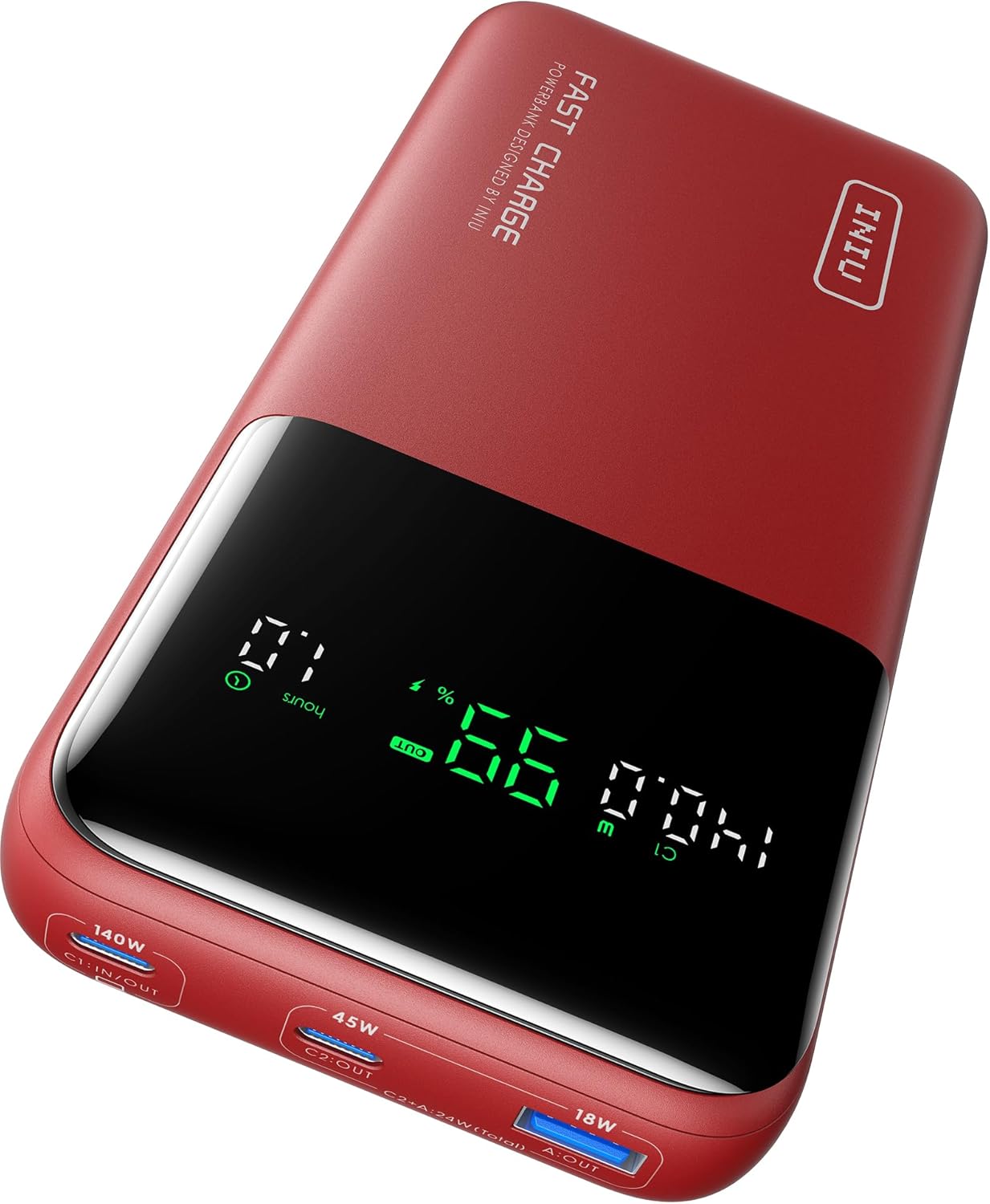 Iniu Power Bank 25000mAh 140W Fast Charging, Rosso - immagine 1