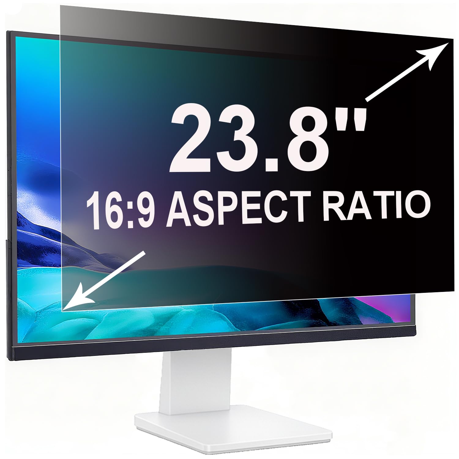 Pellicola Privacy 23.8 Pollici 16:9 (52.7x29.8cm) Monitor - Filtro Privacy Schermo Luce Blu & Anti-Riflesso, Rimovibile | Filtro Privacy PC per Ufficio