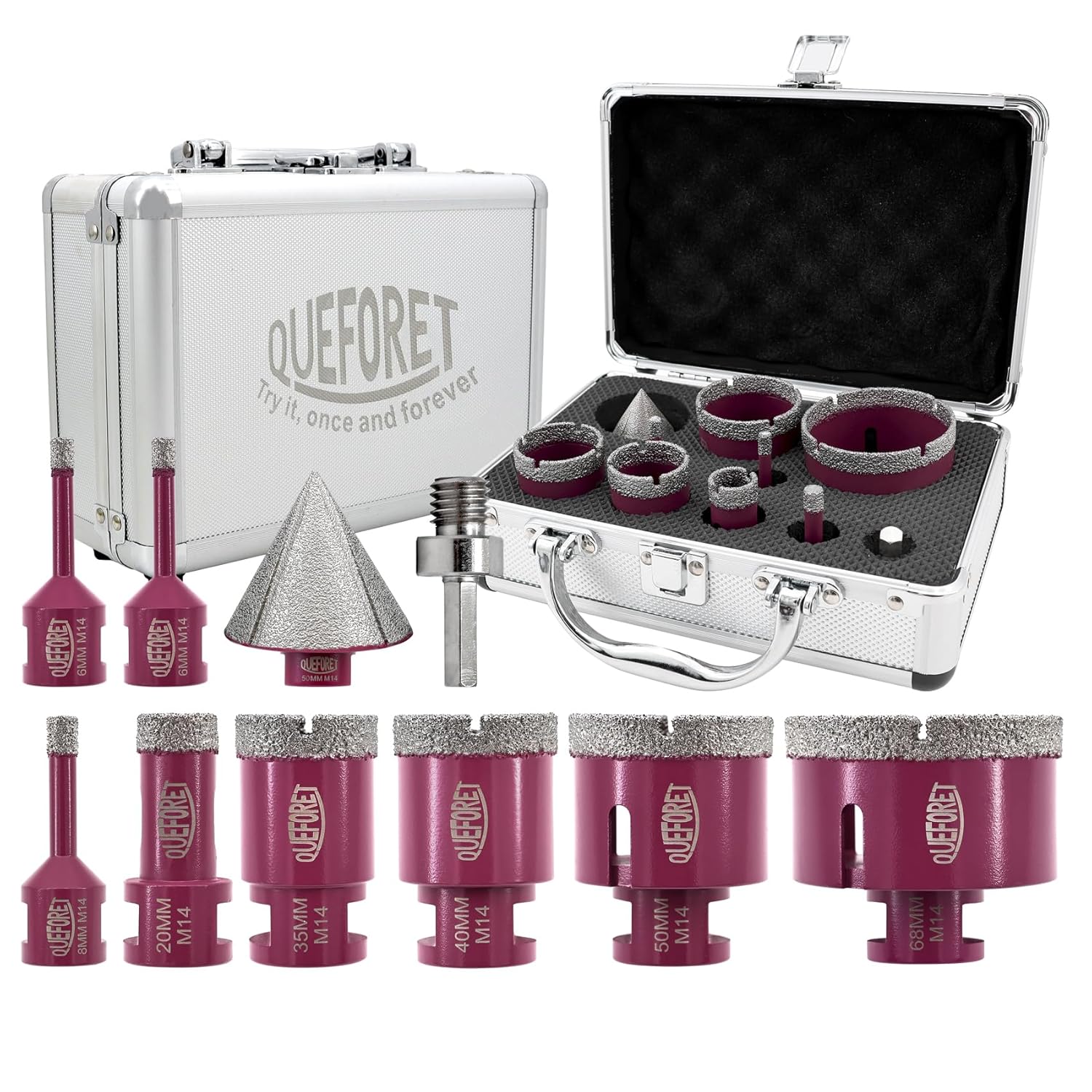 Queforet Punte Diamantate Gres Porcellanato 10 Pezzi - immagine 1