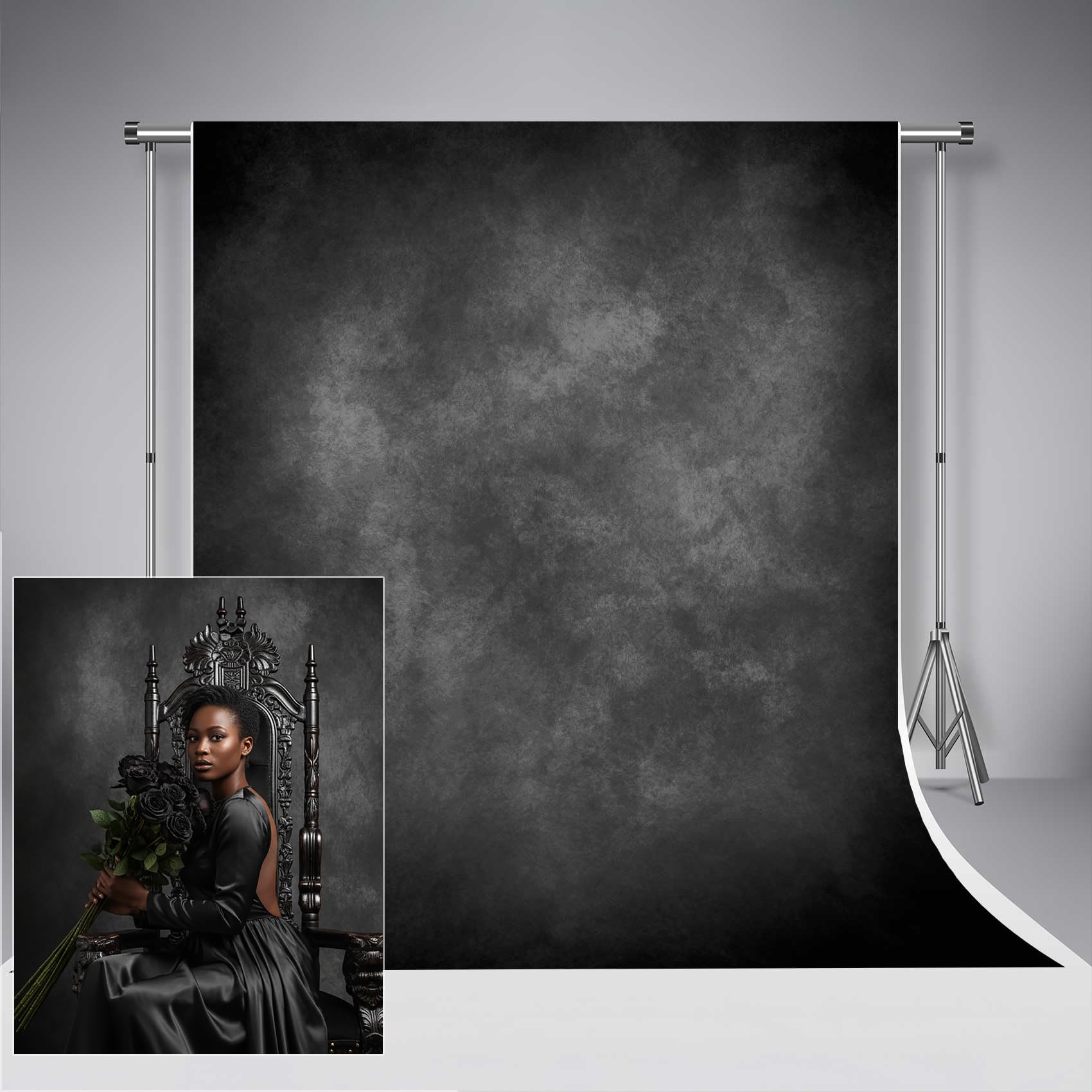 Kate Sfondo Fotografico Grigio Scuro Texture 8x8ft