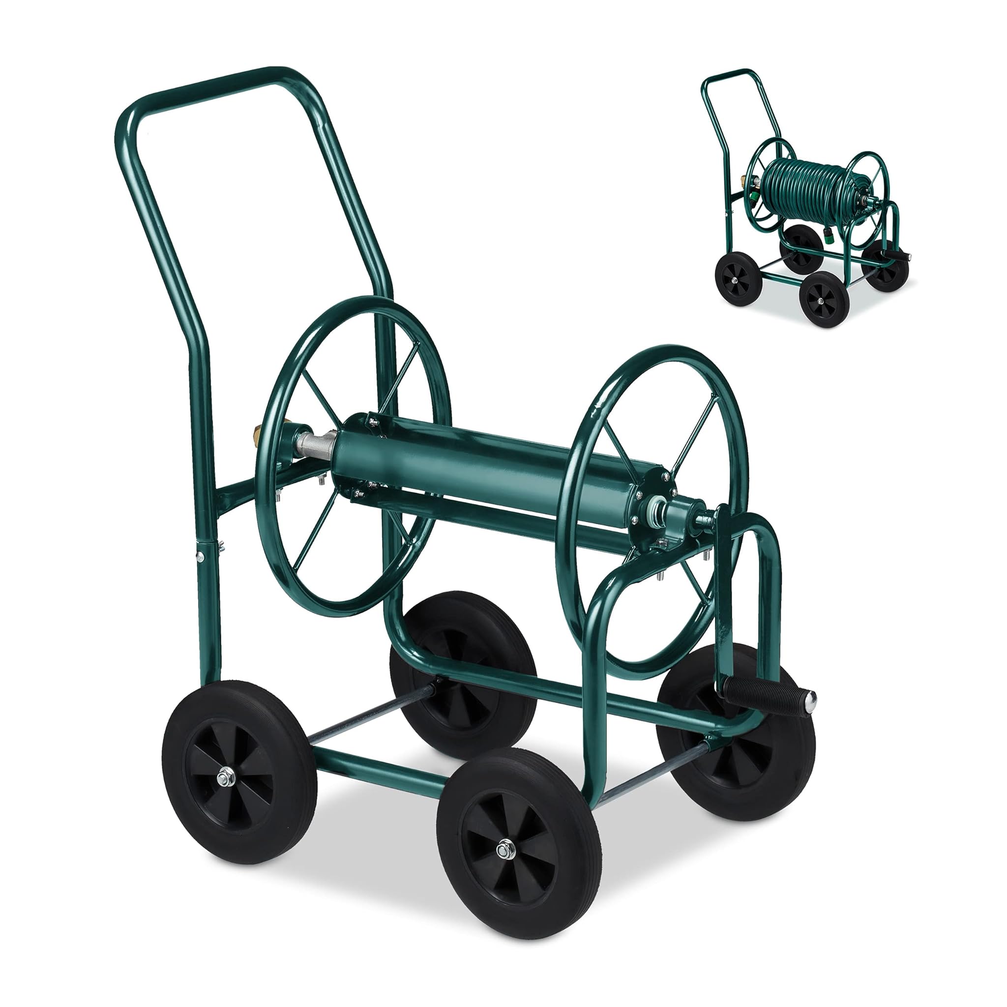 Relaxdays Carrello Avvolgitubo da Giardino in Metallo