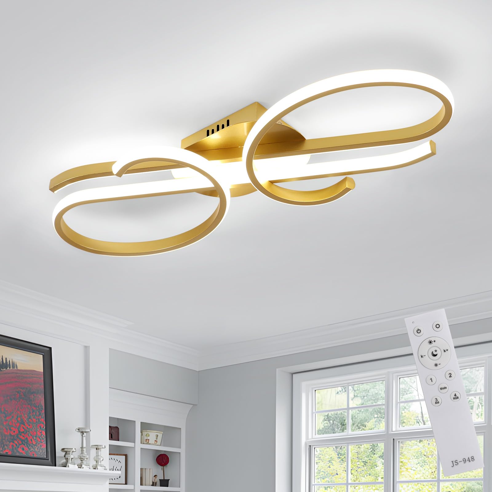 Delipop Plafoniera LED Dimmerabile Oro con Telecomando