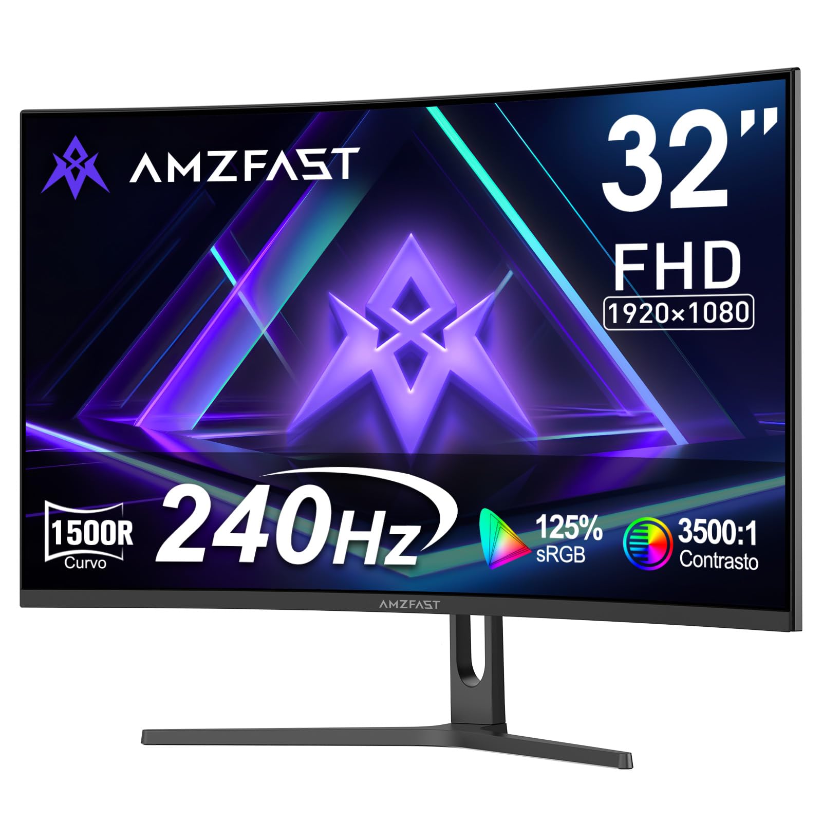 Amzfast Monitor Gaming Curvo 32 Pollici 240Hz FHD | Velz