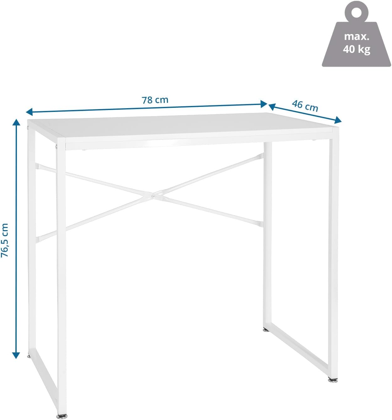 Scrivania Bianca Easy UP H 78x46 cm - immagine 6