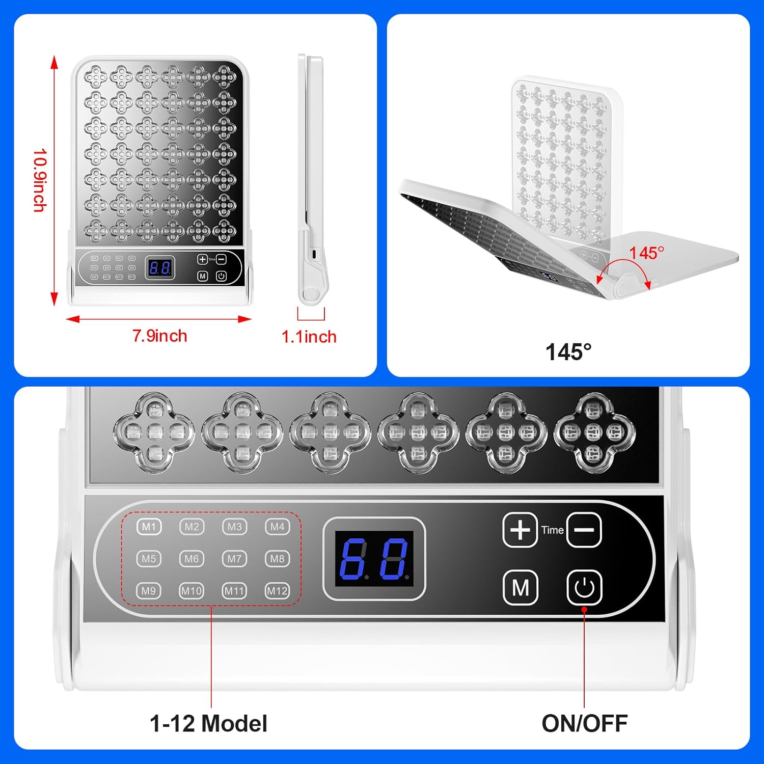Lampada di Bellezza a Infrarossi con Luce Rossa e Blu - immagine 4