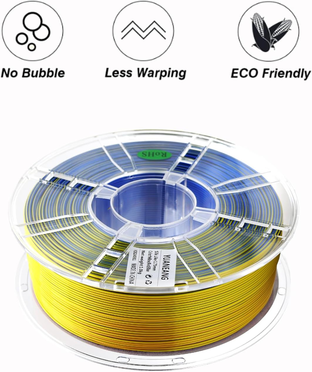 Filamento PLA Seta Tricolore - 10 Rotoli 10kg 1,75mm - immagine 2