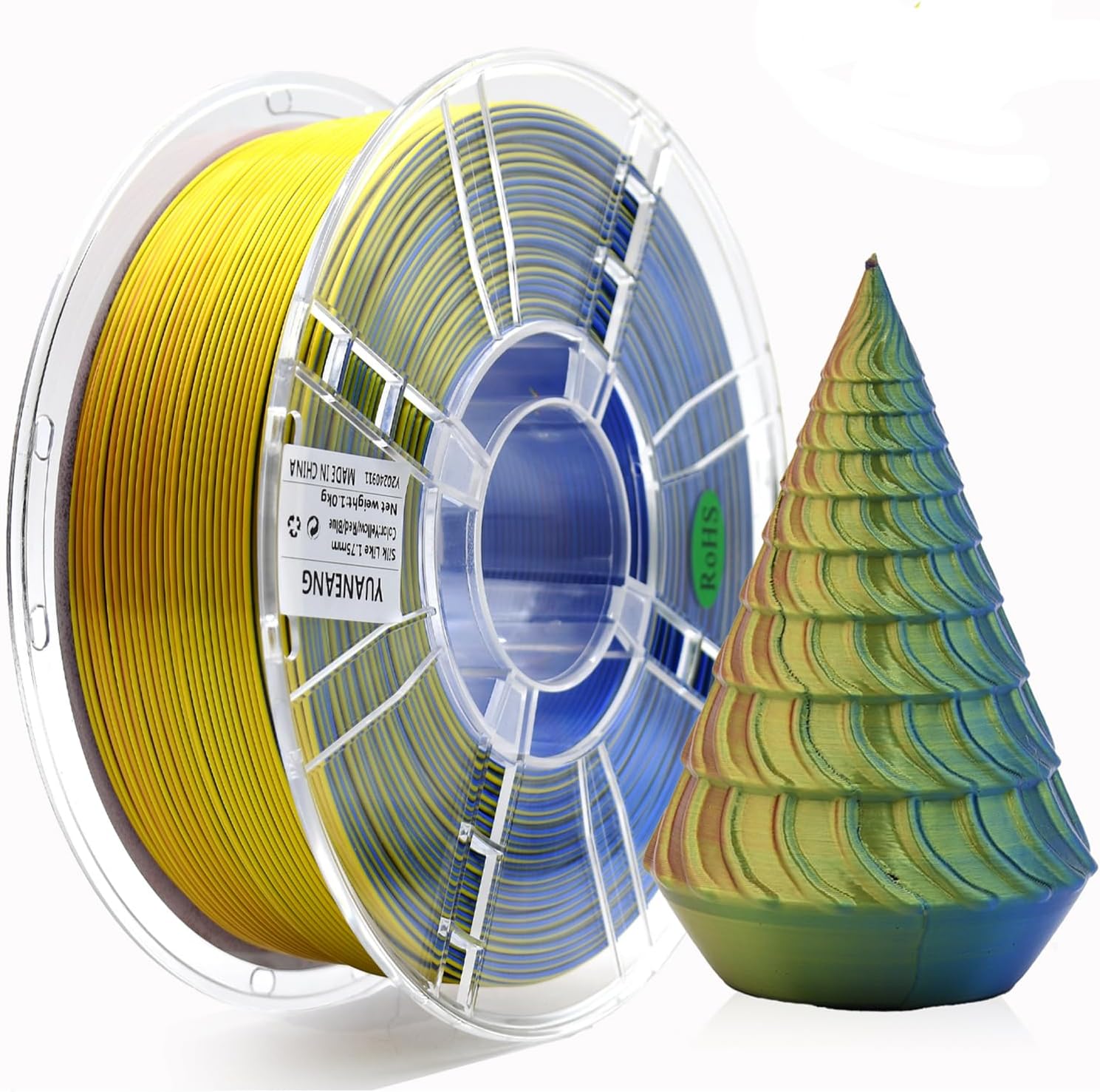 Filamento PLA Seta Tricolore - 10 Rotoli 10kg 1,75mm - immagine 6