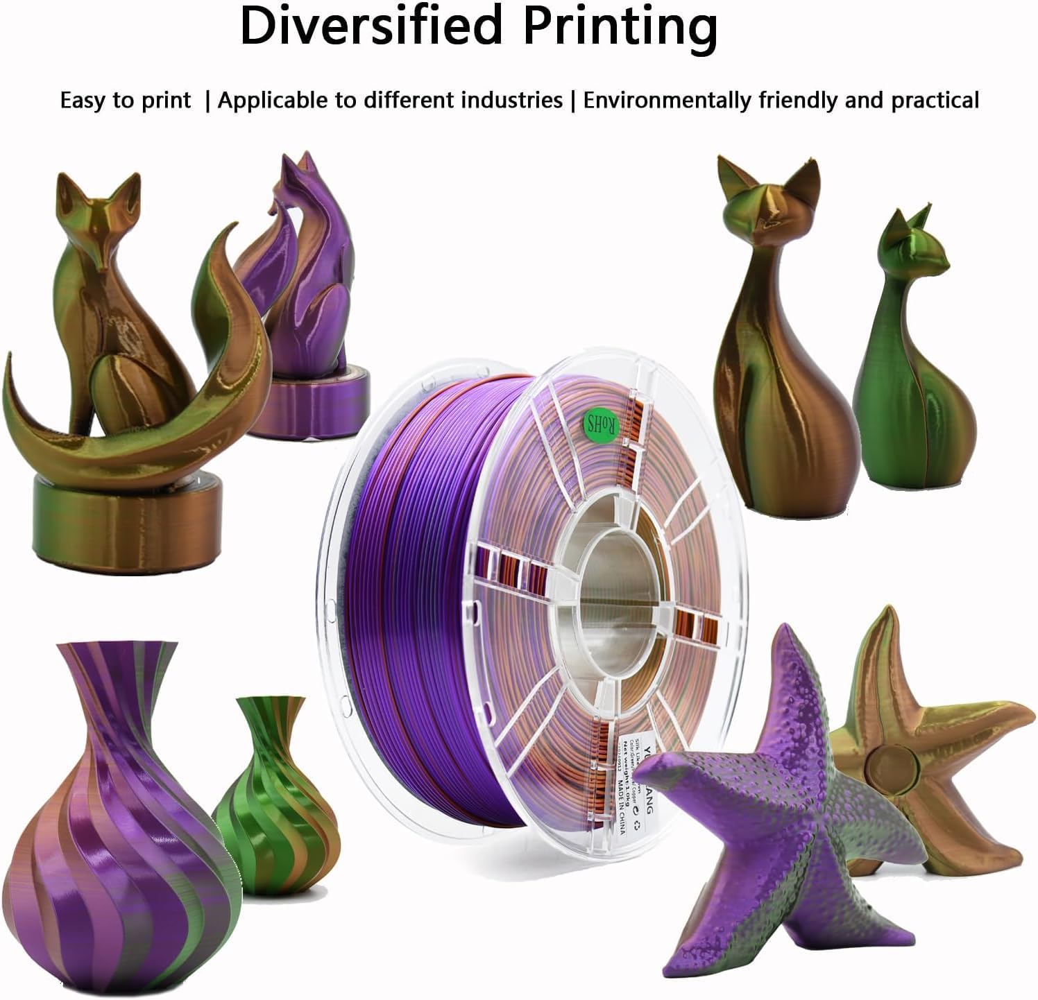 Filamento PLA Seta Tricolore - 10 Rotoli 10kg 1,75mm - immagine 7