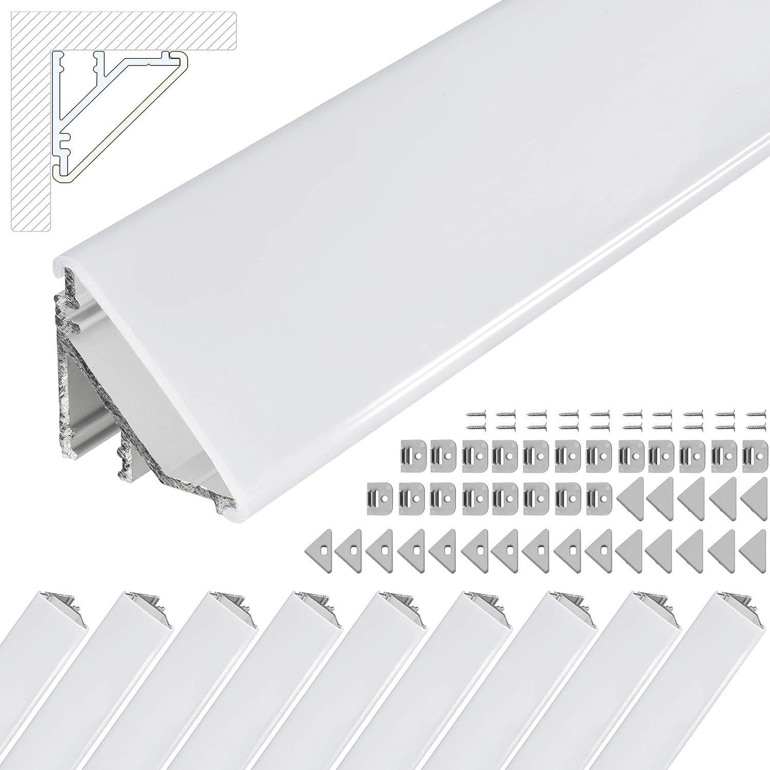 Profilo Angolare LED V24 - Set 10x100cm
