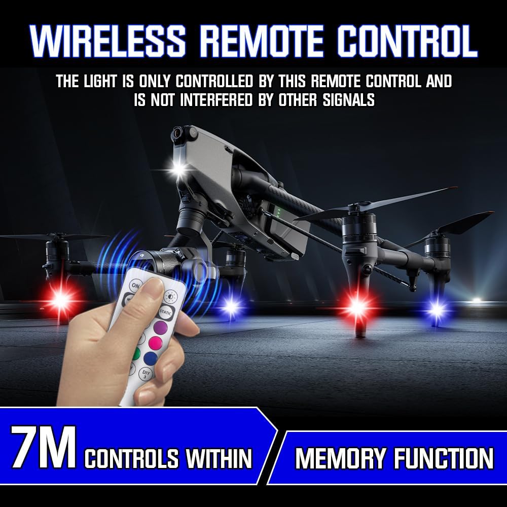 Kaidengzhe Luci Stroboscopiche LED per Drone 4 Pezzi - immagine 3