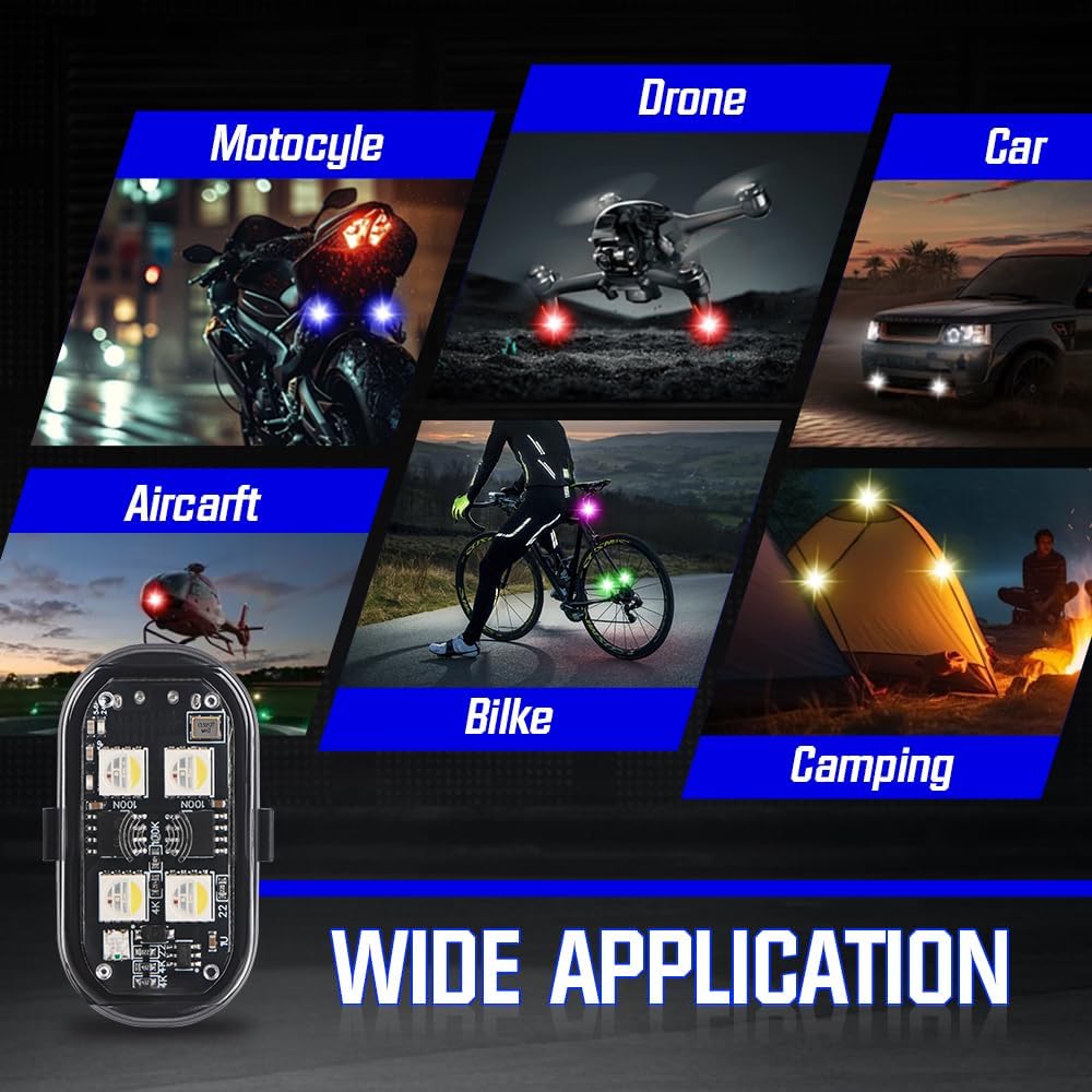 Kaidengzhe Luci Stroboscopiche LED per Drone 4 Pezzi - immagine 4