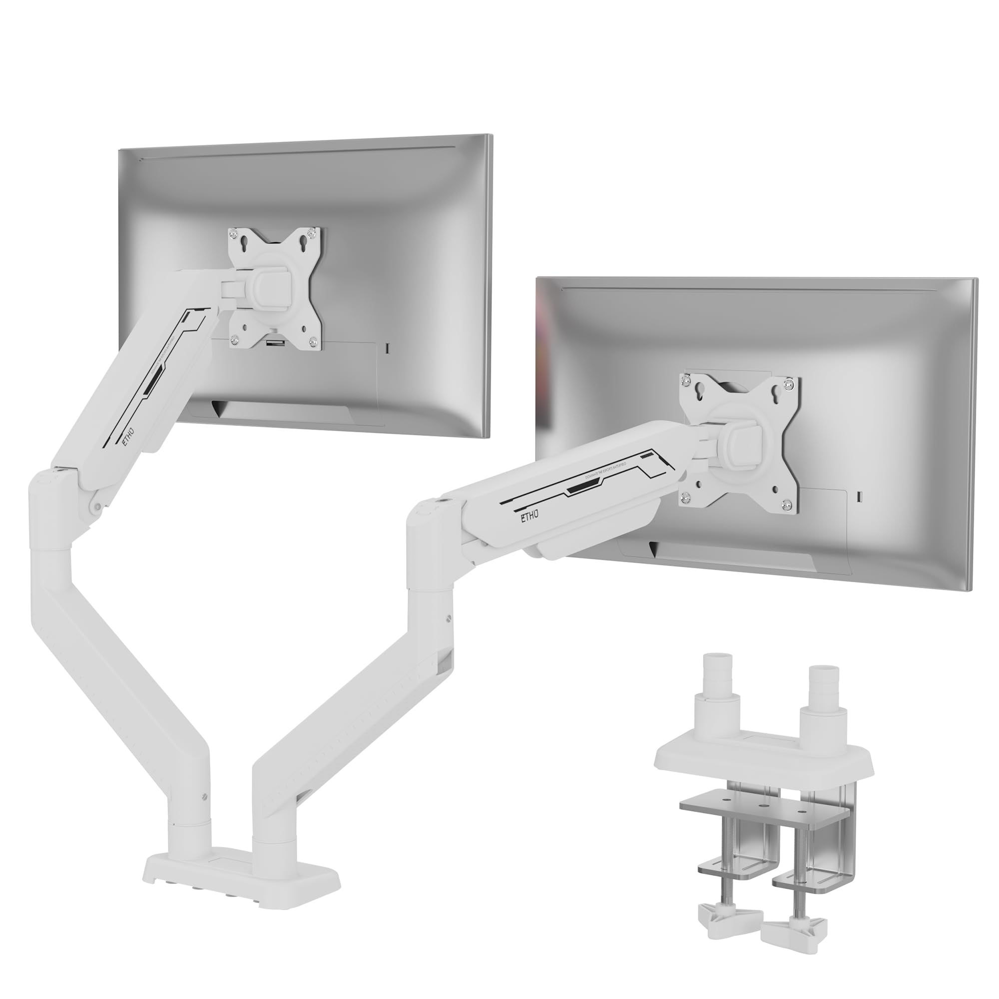 Ethu Braccio Doppio per Monitor con Molla a Gas