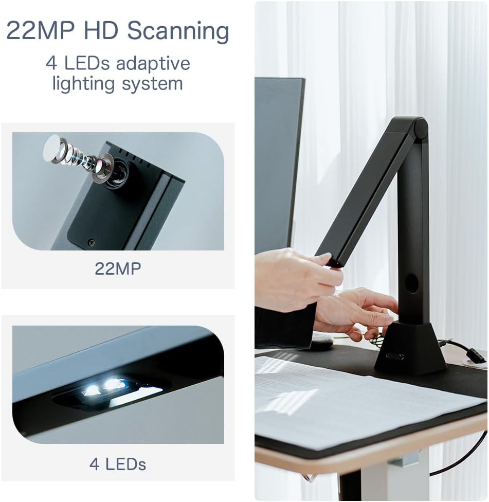 Scanner Portatile A3 Professionale 22MP per Documenti - immagine 3