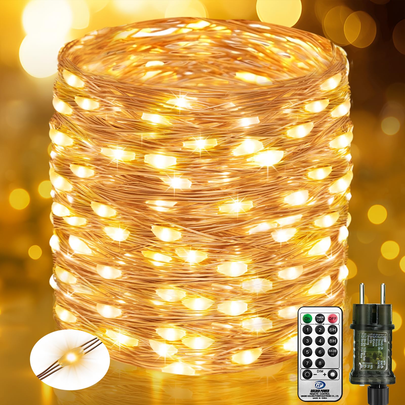 Btfarm Ghirlanda Luminosa 500 LED 50+5M, con Telecomando