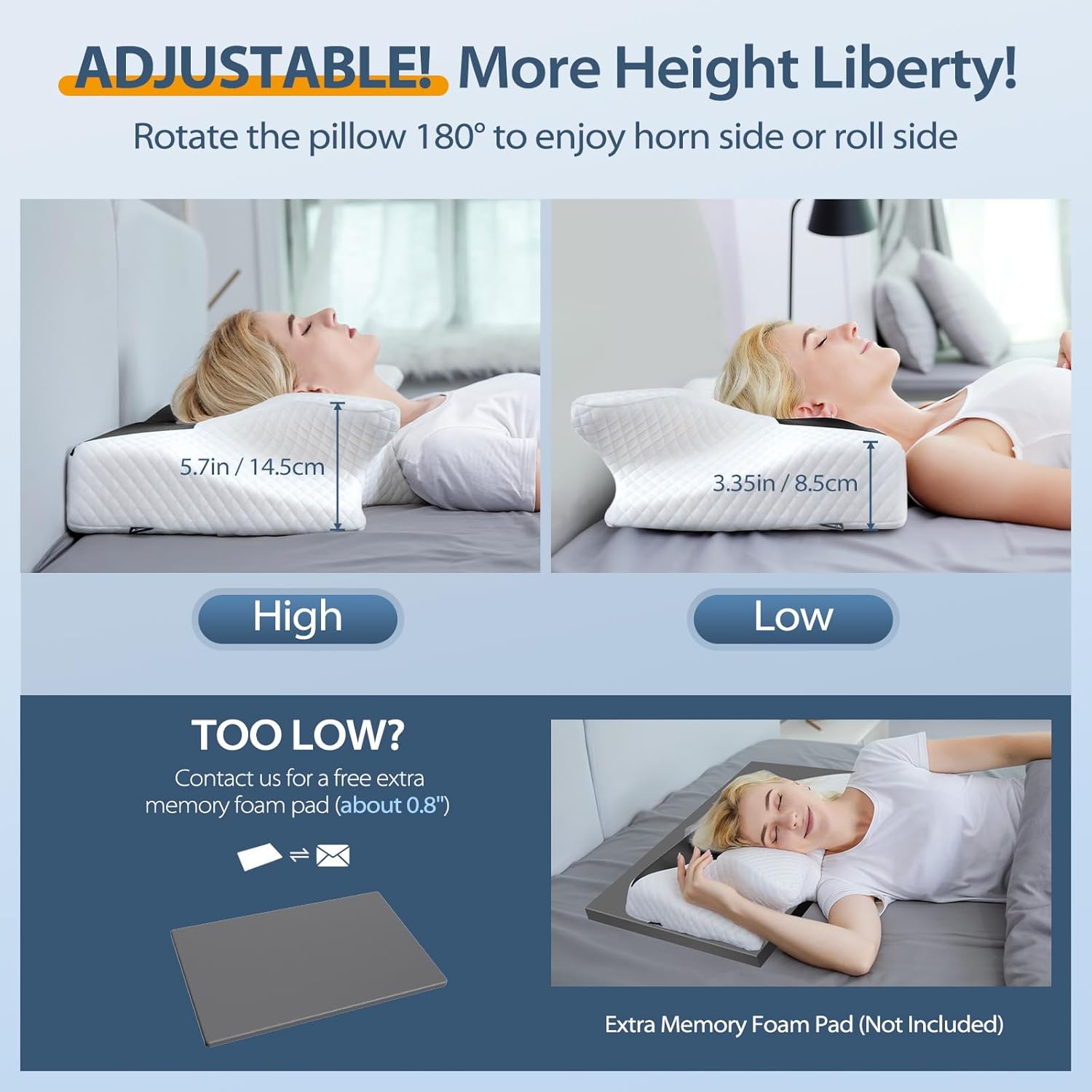 Homca Cuscino Cervicale Ortopedico in Memory Foam - immagine 4