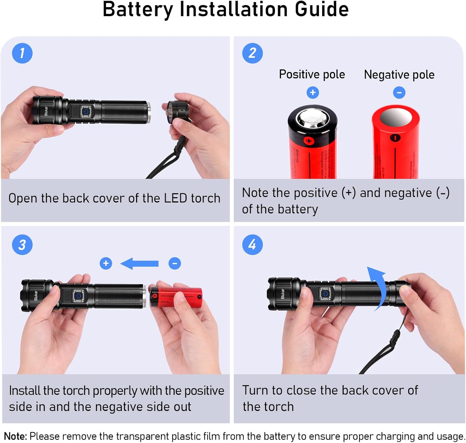 Blukar Torcia LED Potente Professionale, Ricaricabile - immagine 6