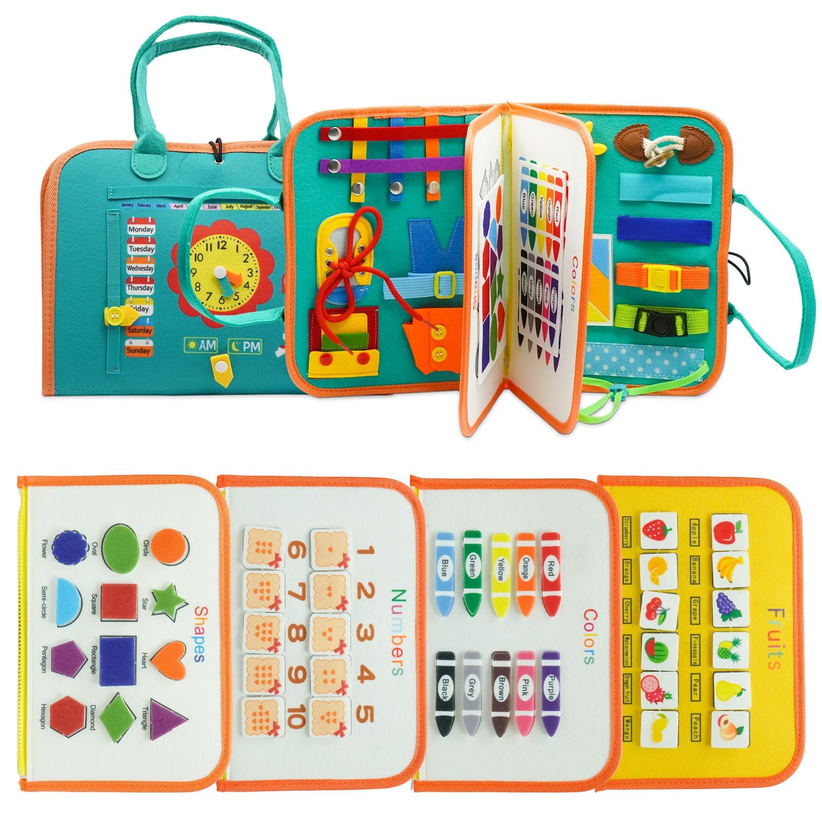 Lulua Giochi Montessori 1 Anno - Busy Board di Feltro