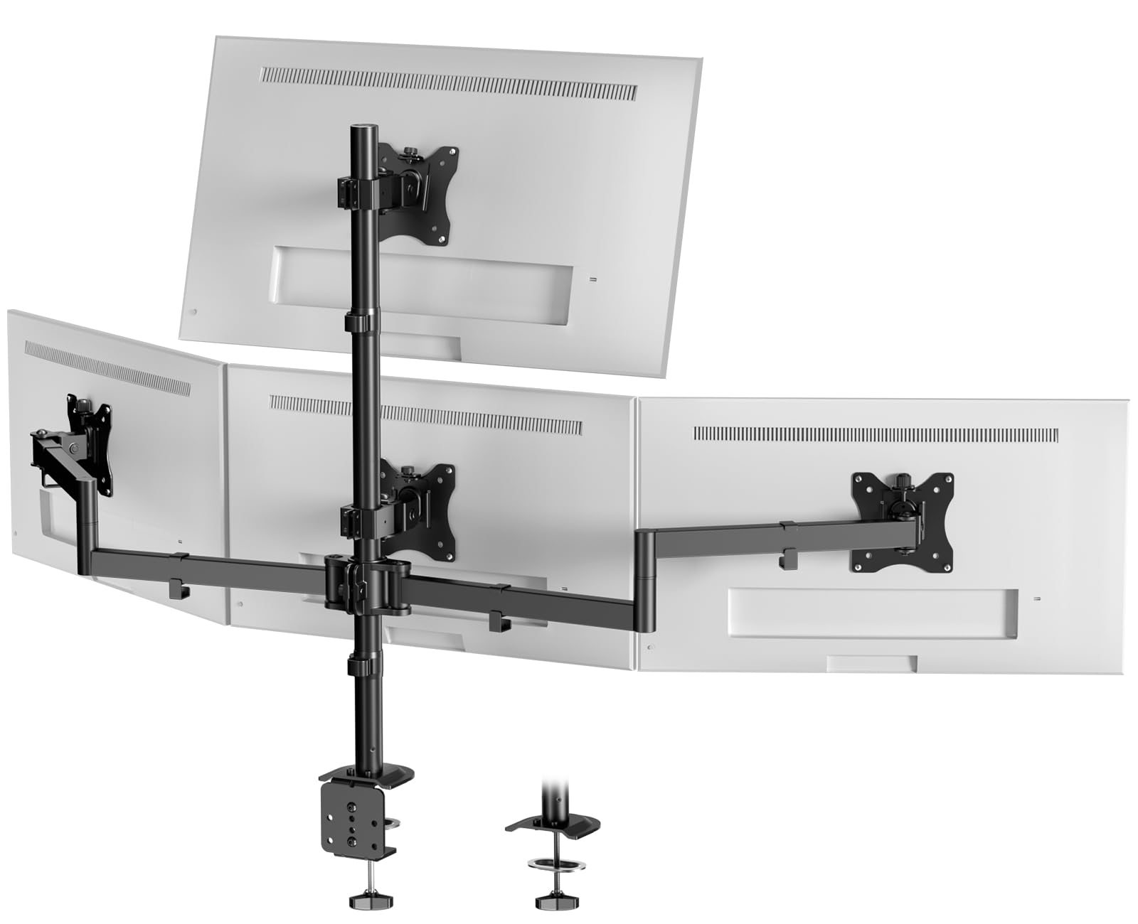 Supporto da Tavolo per 4 Monitor 17"-27", Nero