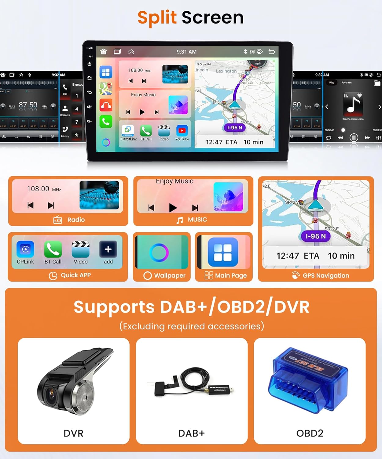 Android Autoradio 9" per Toyota RAV4 2007-2012 - immagine 6