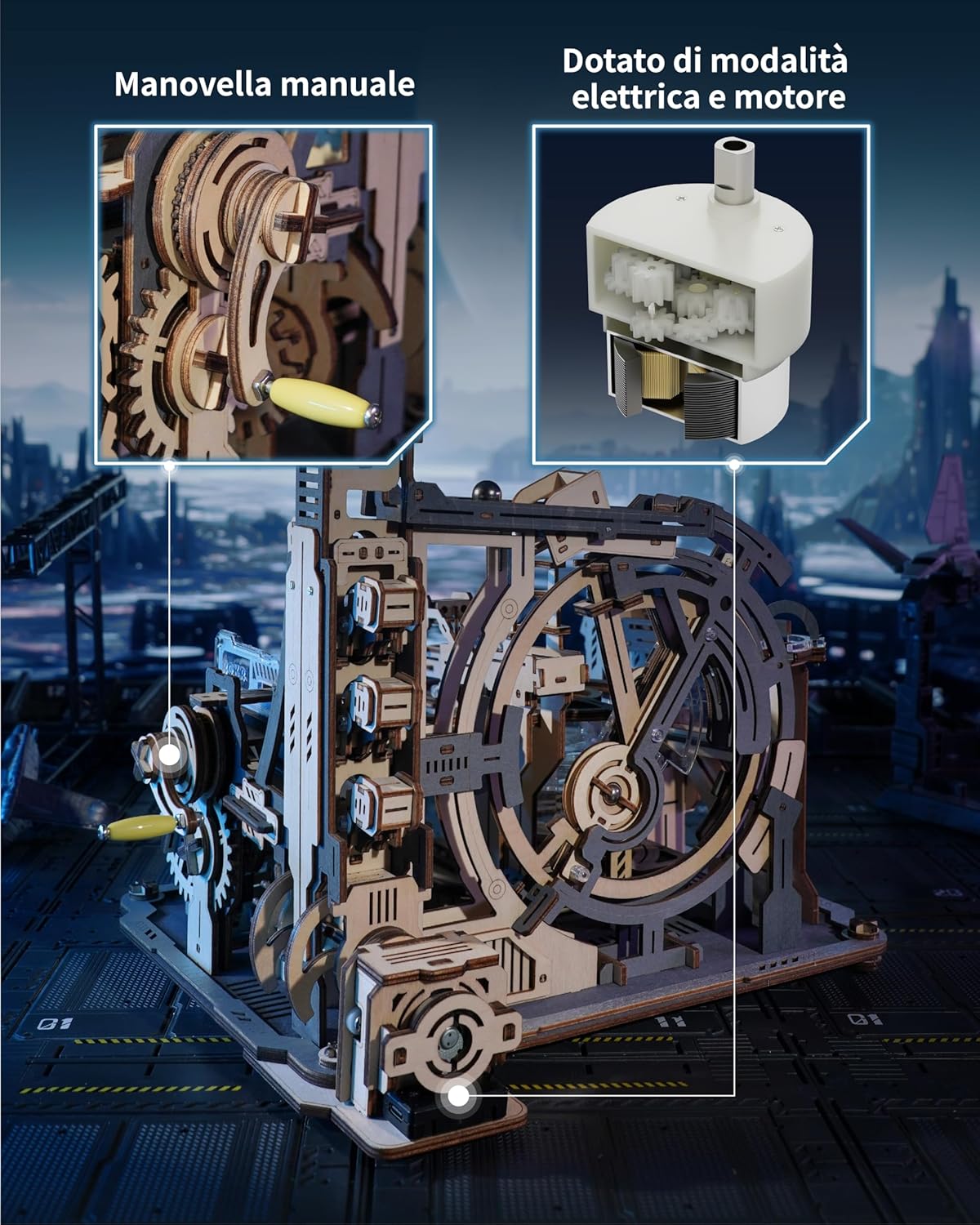 Rokr Puzzle 3D Legno - Piste da Corsa Marble Spaceport - immagine 5