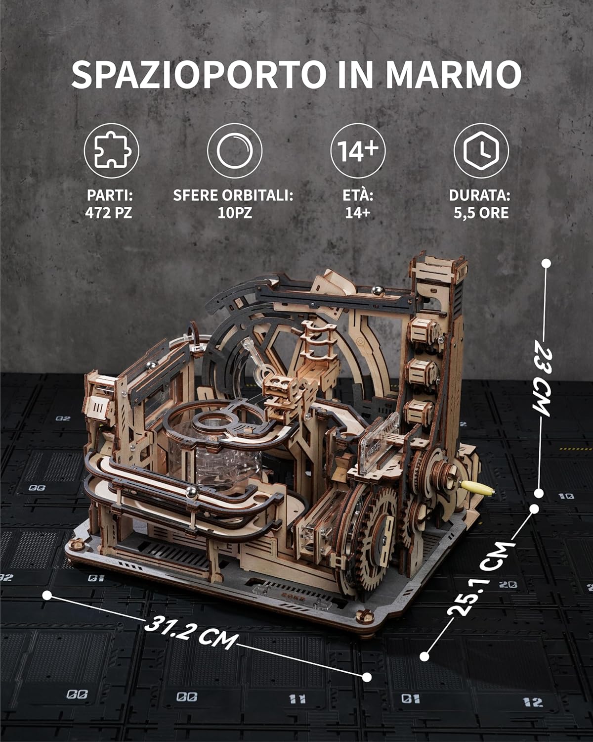 Rokr Puzzle 3D Legno - Piste da Corsa Marble Spaceport - immagine 7