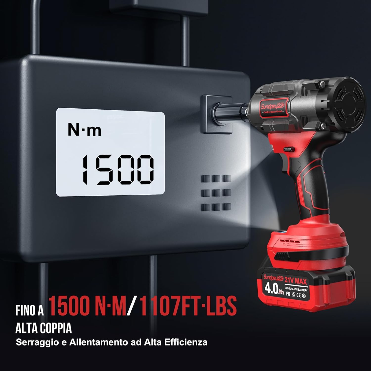 Sundpeypro Avvitatore a Impulsi 1500Nm 21V Brushless - immagine 3