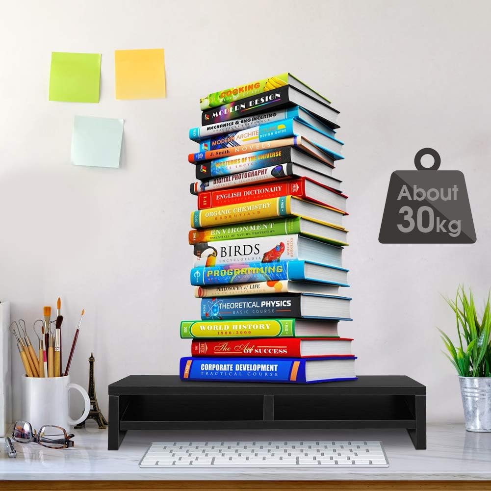 Supporto Monitor PC con Ripiani e Cassetto, Ergonomico - immagine 5