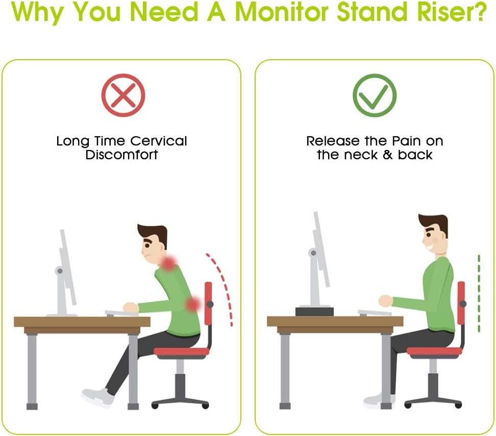 Supporto Monitor PC con Ripiani e Cassetto, Ergonomico - immagine 6