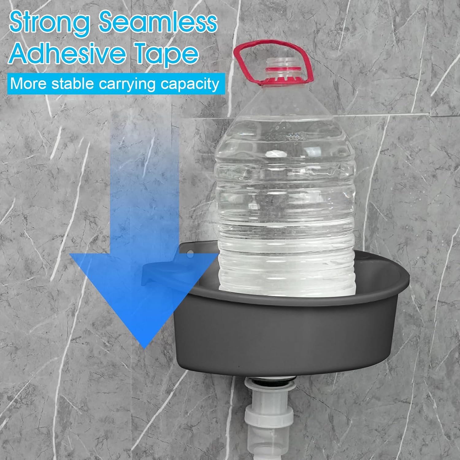 Lavandino Semplice in Plastica con Tubo e Scarico, Nero - immagine 2