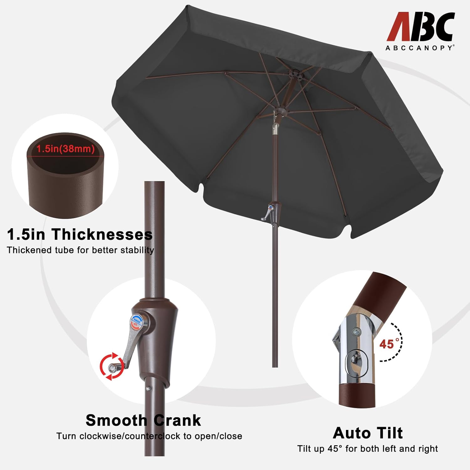 ABCCANOPY - Ombrello da Giardino 10cm con Inclinazione - immagine 7