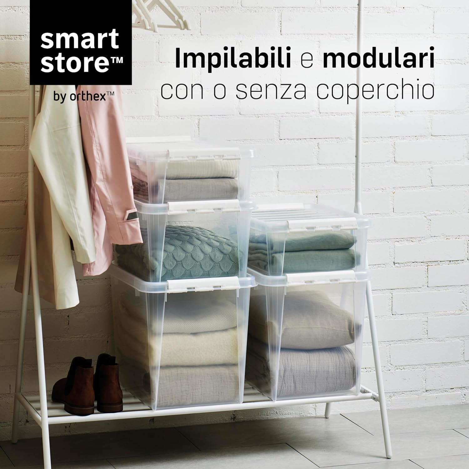 Smartstore Set 8 Scatole Plastica 3,5L con Coperchi - immagine 3