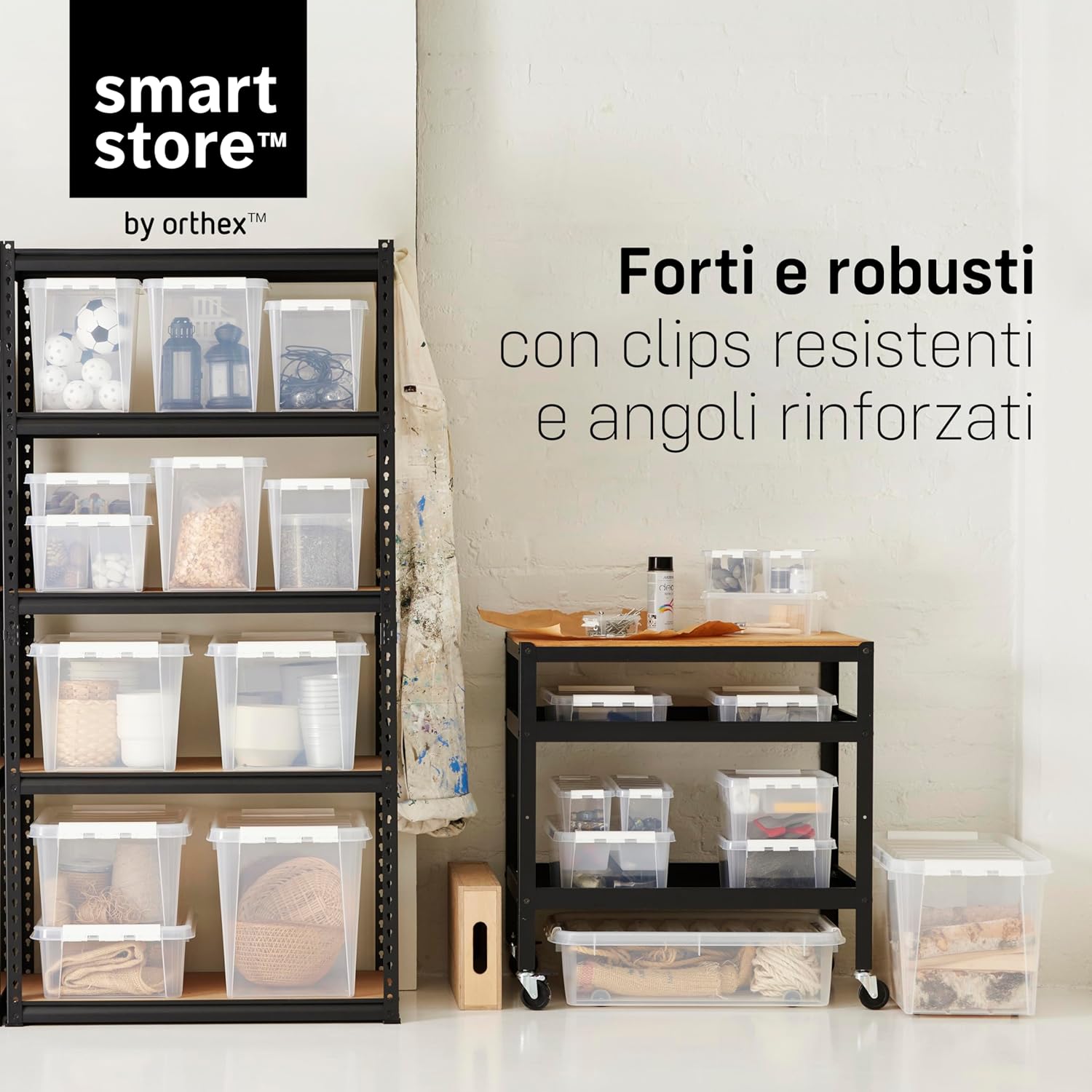 Smartstore Set 8 Scatole Plastica 3,5L con Coperchi - immagine 4