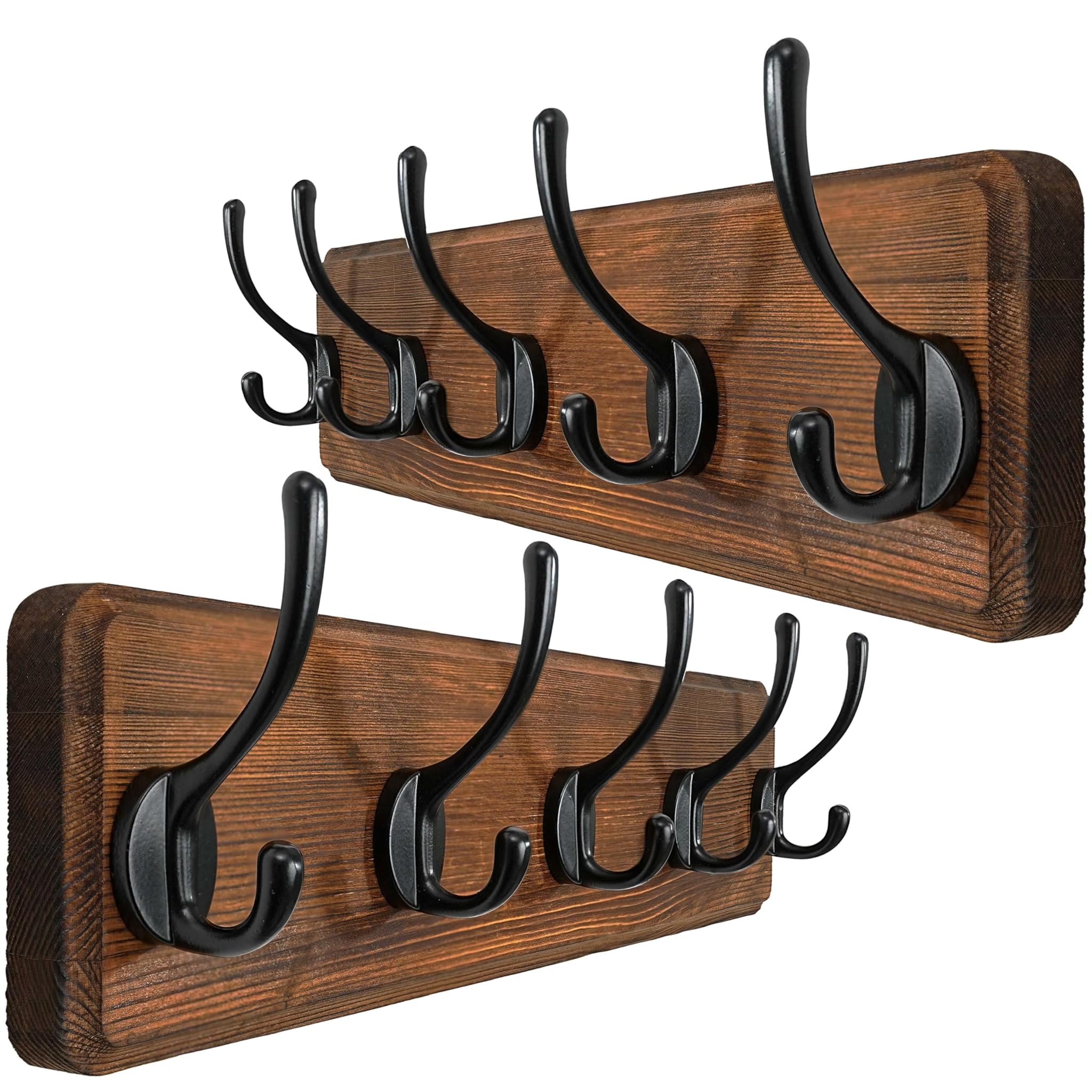 Webi Appendiabiti da Parete con 5 Ganci, Marrone Rustico