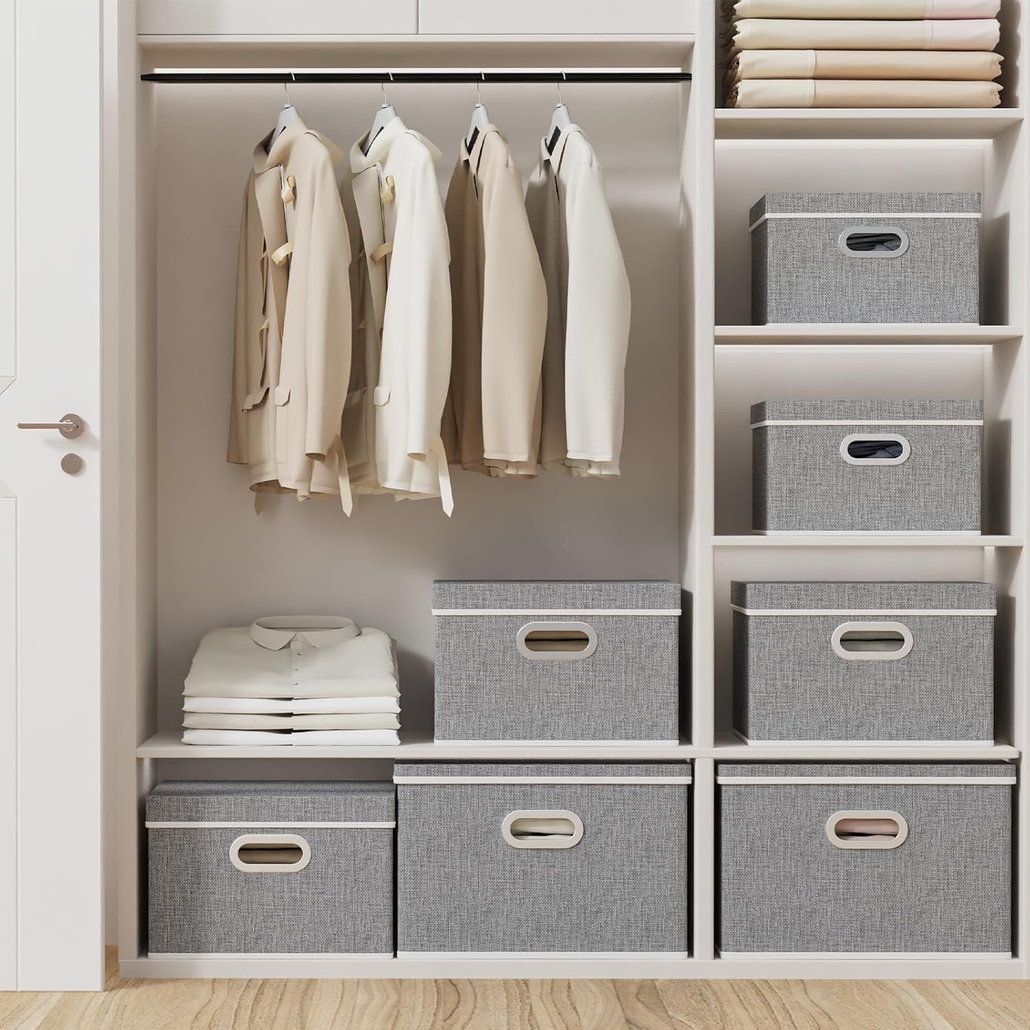 Yawinhe Scatole Portaoggetti con Coperchi, Set da 3 - immagine 4