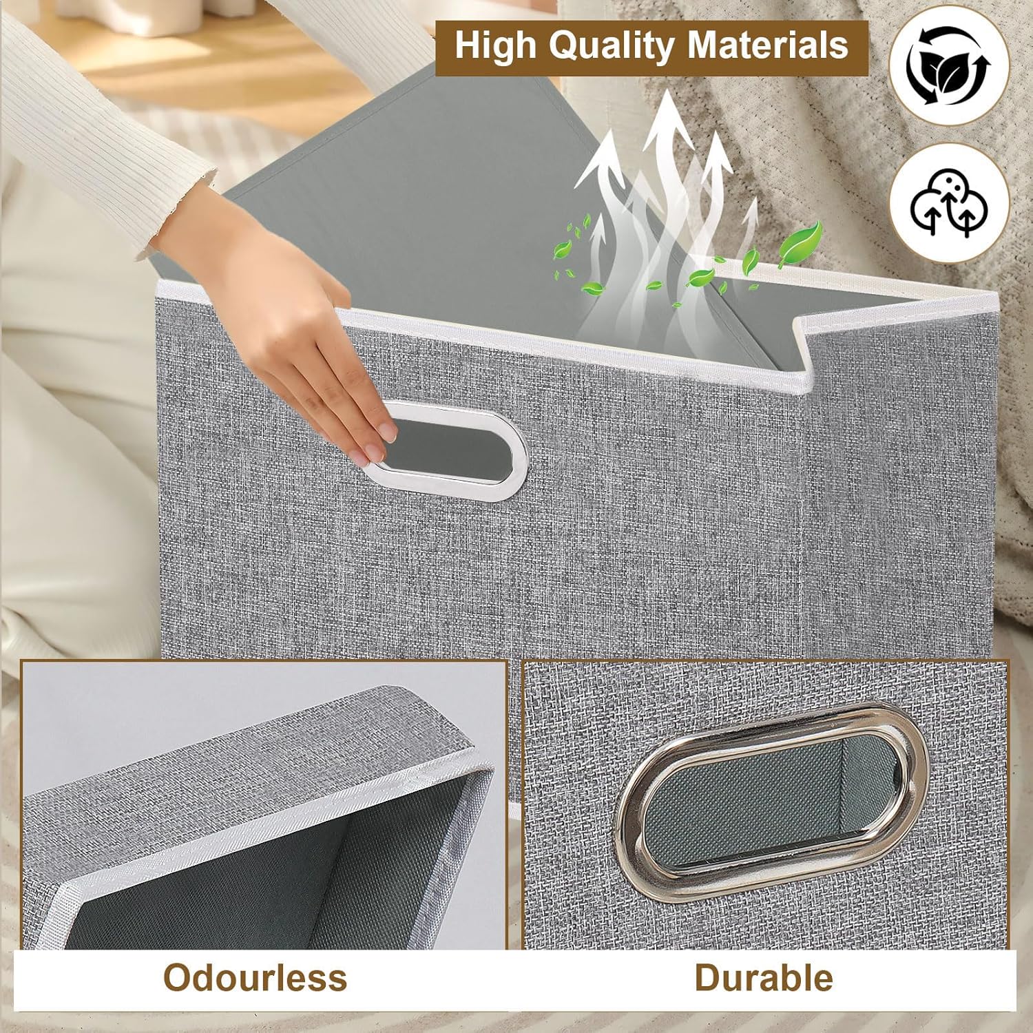 Yawinhe Scatole Portaoggetti con Coperchi, Set da 3 - immagine 6