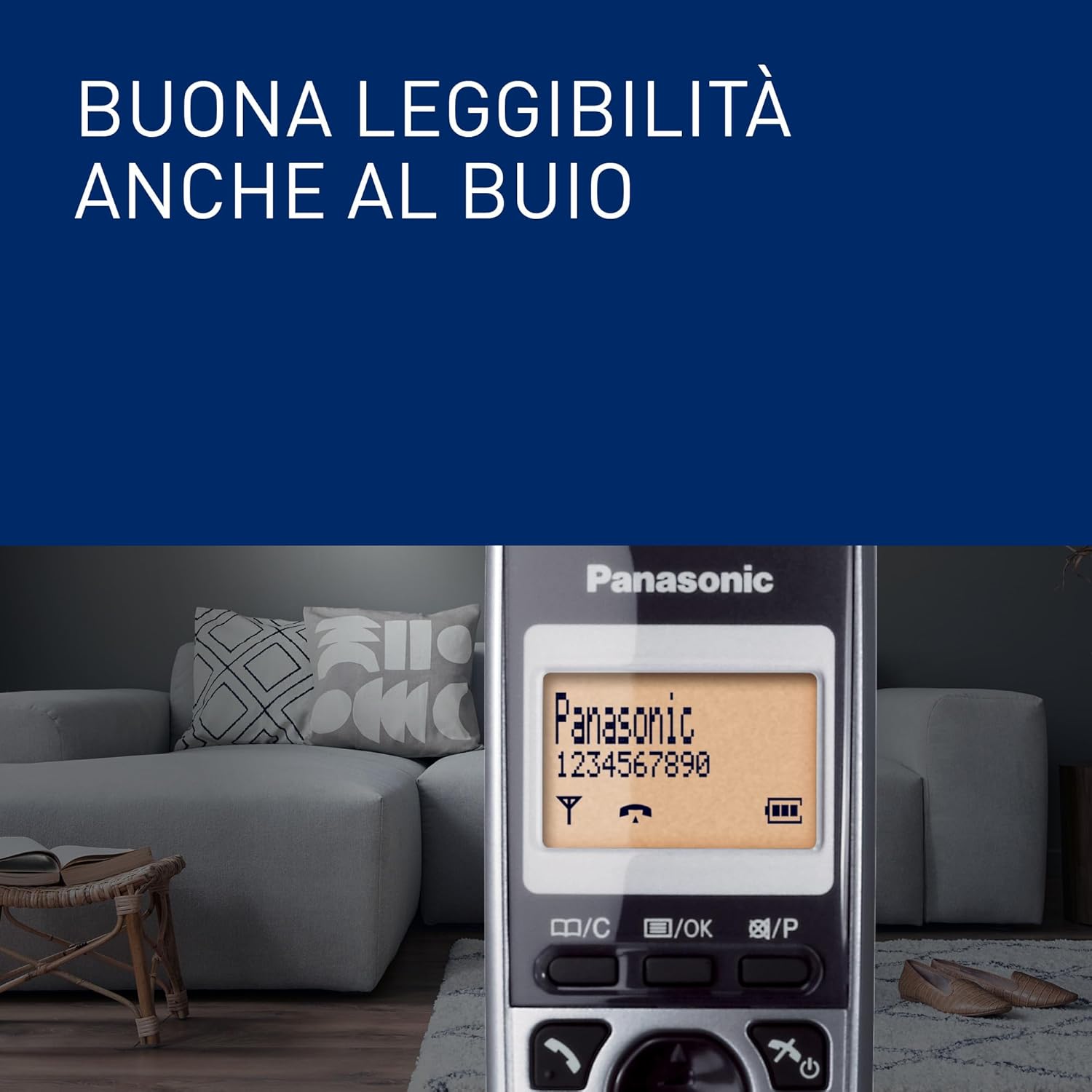 Panasonic KX-TG2511JTM Telefono Cordless Digitale, Nero - immagine 3