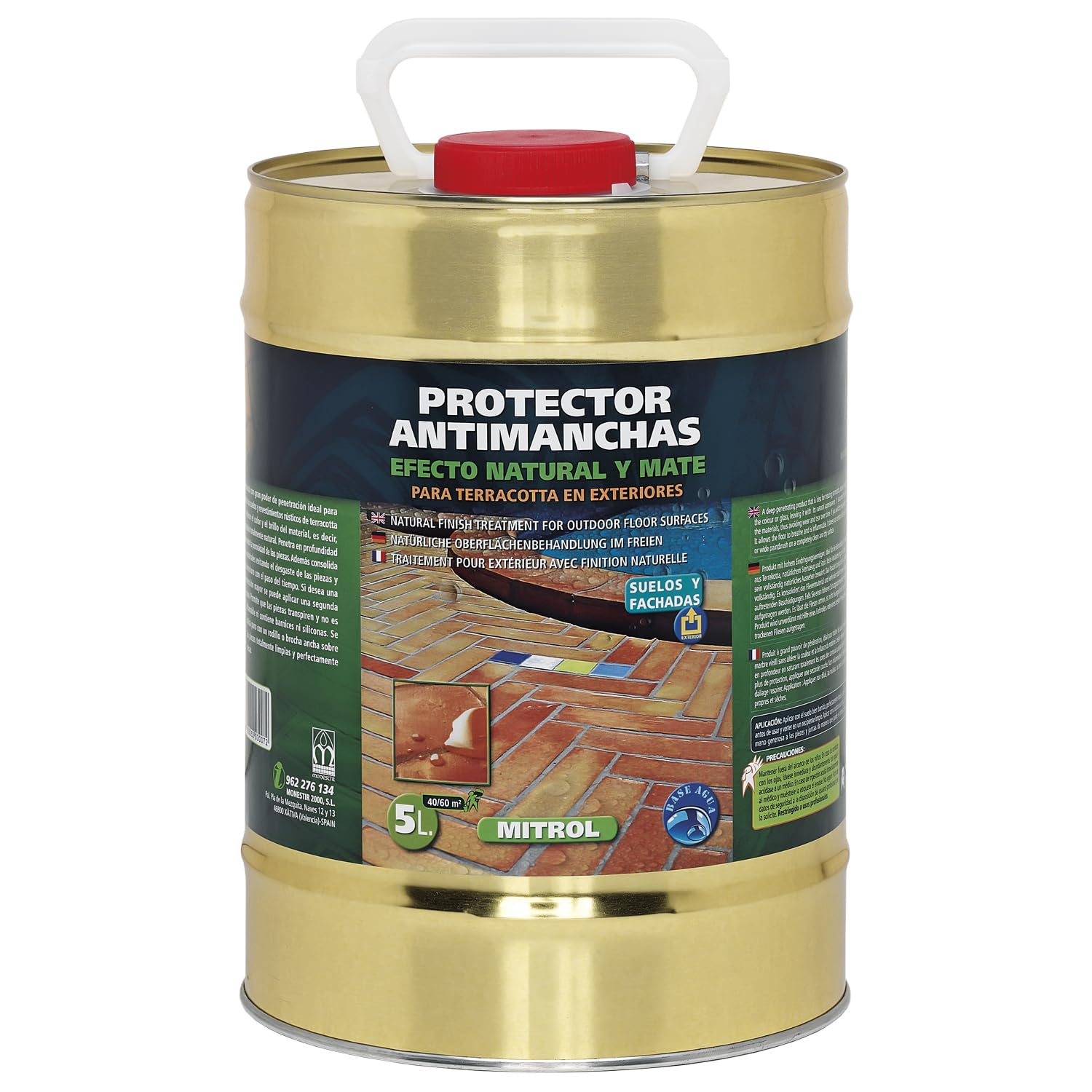 MONESTIR Mitrol - Protezione anti-macchia, per esterni, effetto opaco, 5 l
