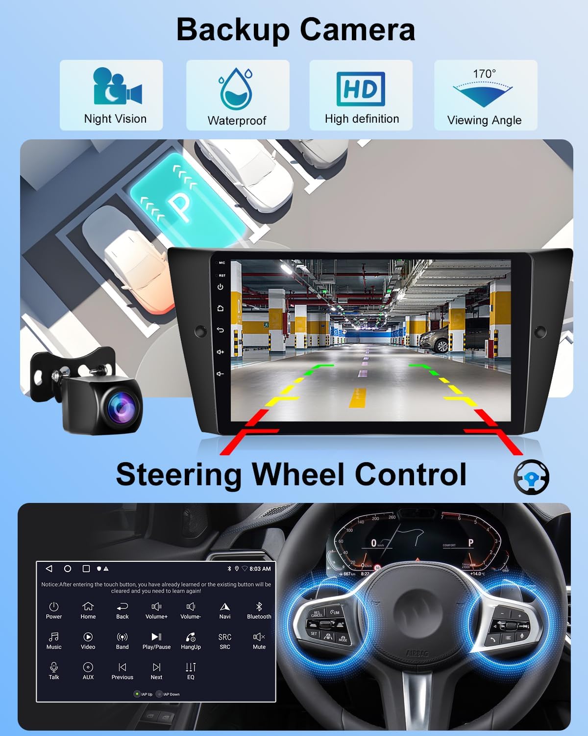 Nhopeew Autoradio Android per BMW Serie 3 E90 E91 E92 E93 - immagine 6