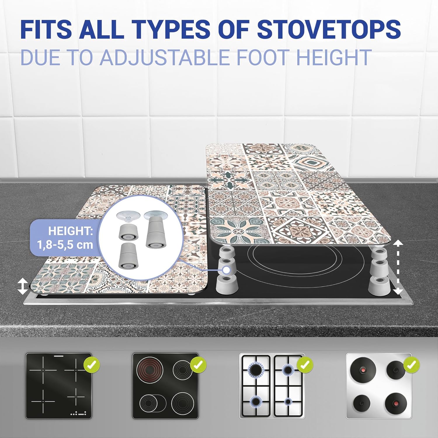 Wenko Coprifornelli Universale Mod Piastrelle 2 pezzi - immagine 3