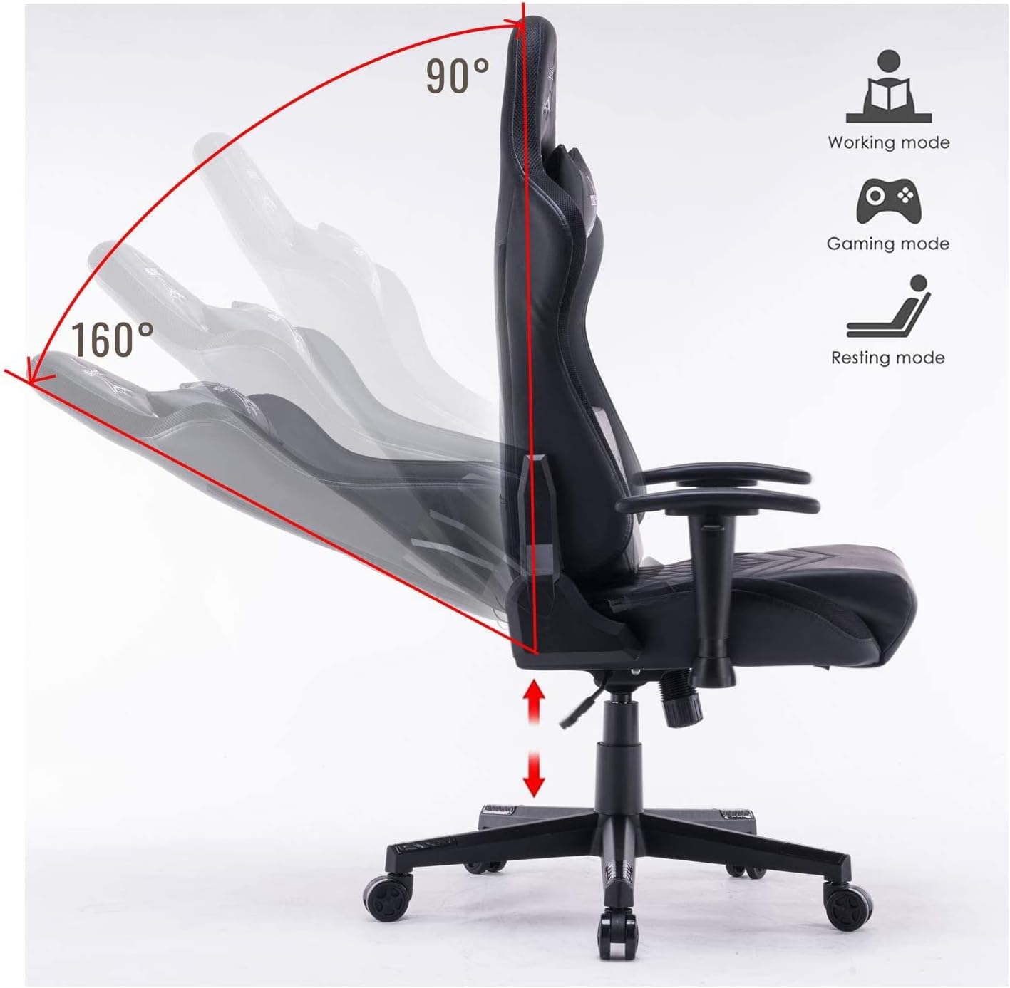 Brigros Reaper - Sedia Gaming Professionale LED RGB, Nera - immagine 8