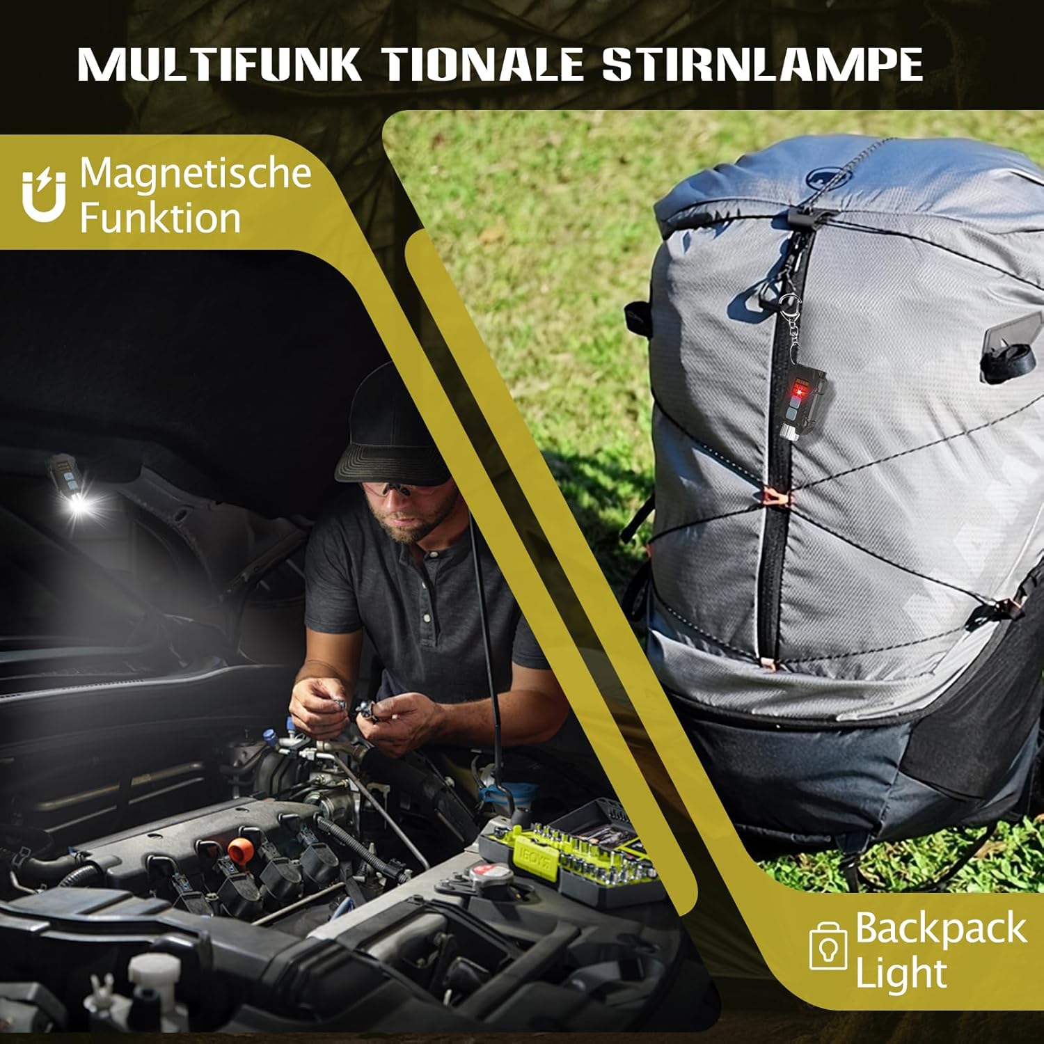 Lampada Frontale LED Ricaricabile 1200mAh 230° - immagine 5