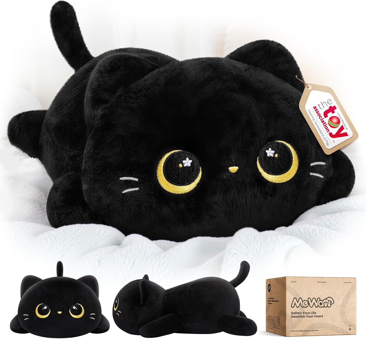 Mewaii Peluche Cuscino Kawaii Stitch Gatto Nero 33CM - immagine 1