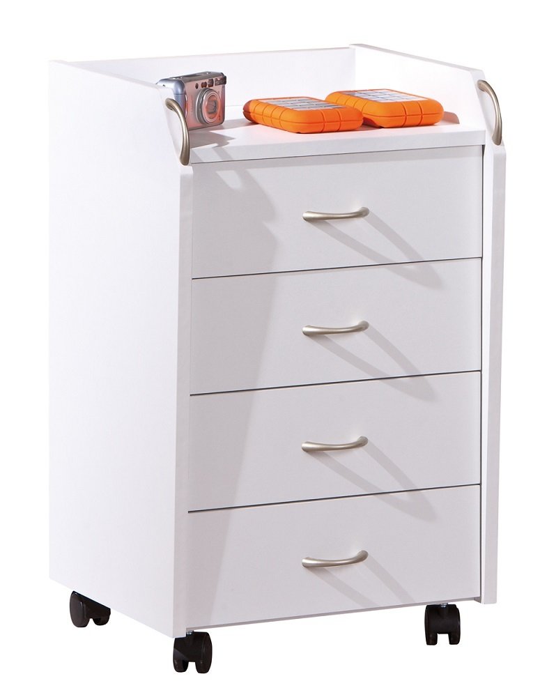 Inter Link - Piedistallo su Ruote con Cassetti, Bianco